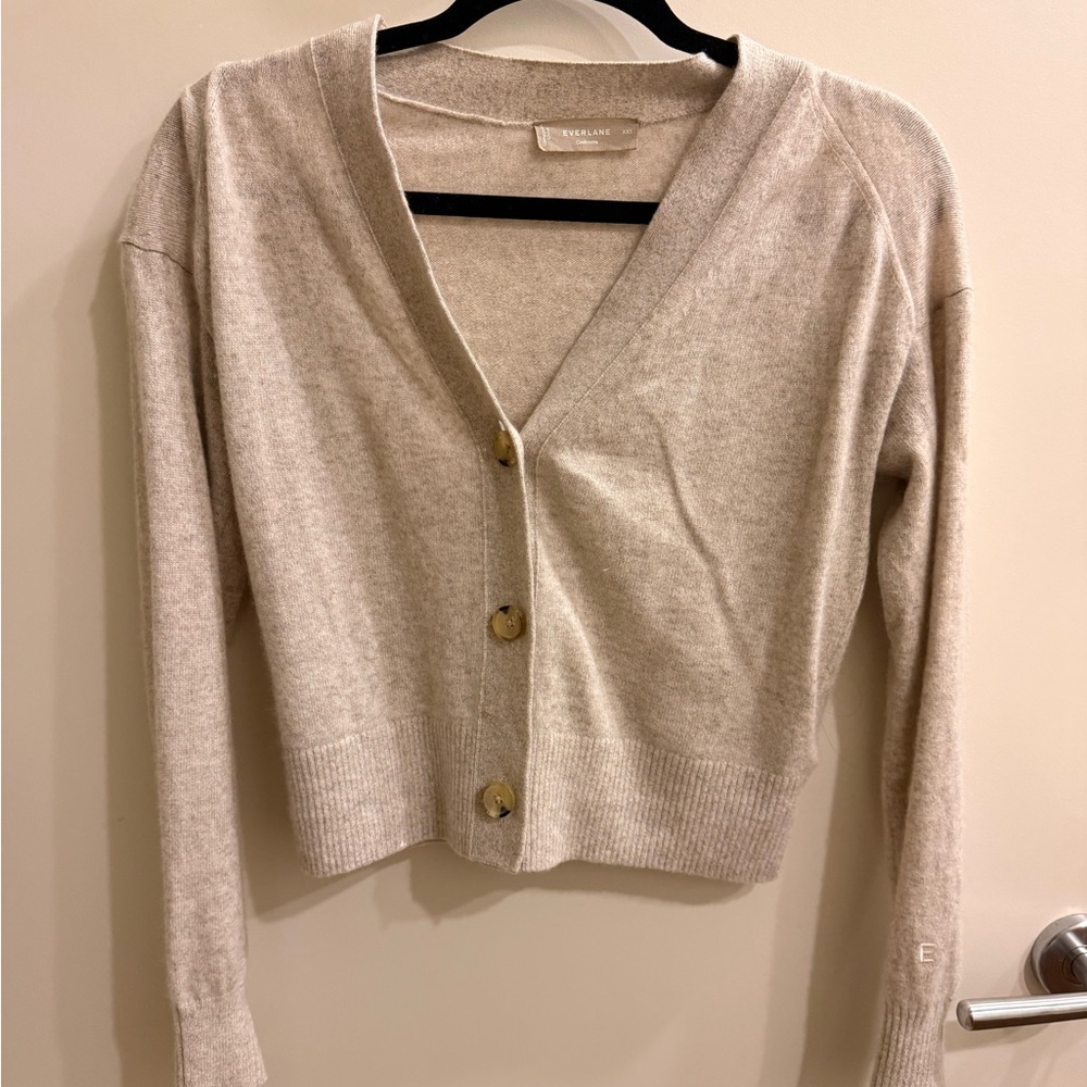Everlane The Cropped Cashmere Cardigan